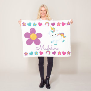 Manta Polar Unicornio de bebé personalizado