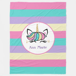 Manta Polar Unicornio de color suave