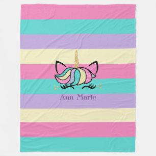 Manta Polar Unicornio de color suave
