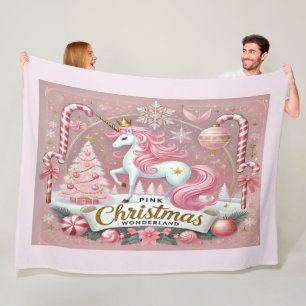 Manta Polar Unicornio de la Tierra de las Maravillas de Navida