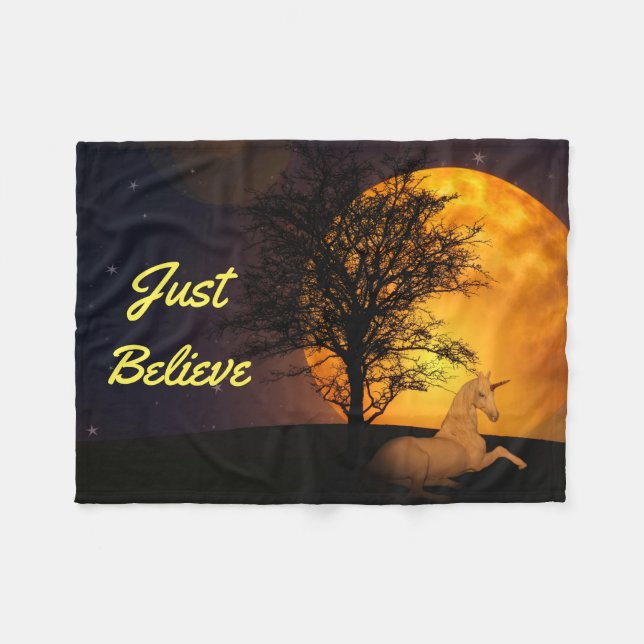 Manta Polar Unicornio de medianoche (Frente (Horizontal))