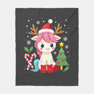 Manta Polar Unicornio de Navidad Lindo Mágico Xmas Niñas Bebés