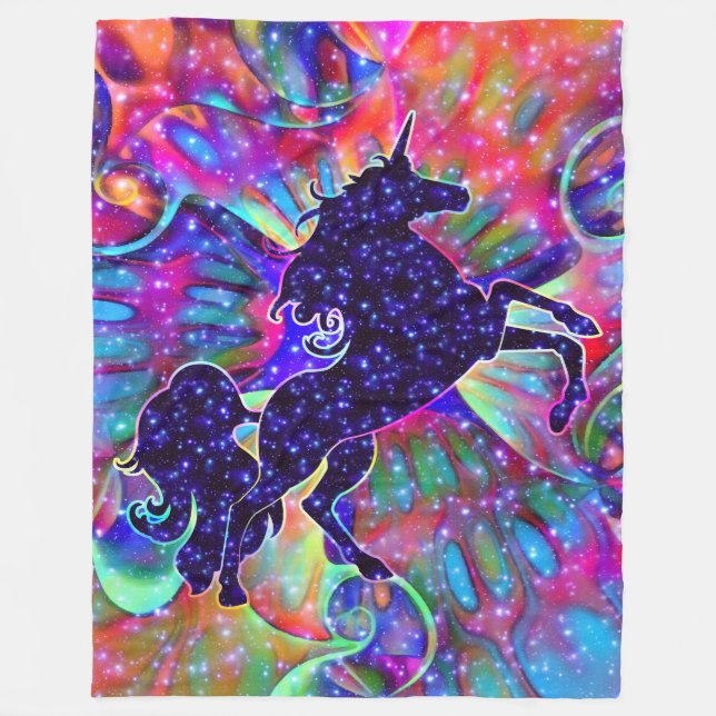 Manta Polar UNICORNIO DEL UNIVERSO multicolor (Anverso)