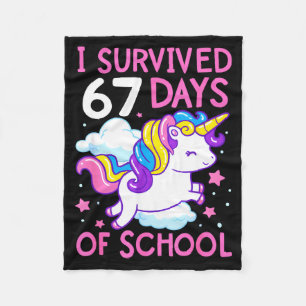 Manta Polar Unicornio Divertido Sobreviví 67 Días De Escuela M