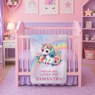 Manta Polar Unicornio Encantado Regalo de Cumpleaños para Niña