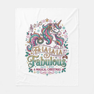 Manta Polar Unicornio Fa La La La Fabuloso Fondo Blanco Lindo