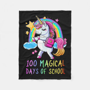 Manta Polar Unicornio Feliz 100 Días De Escuela 100 Días Mágic