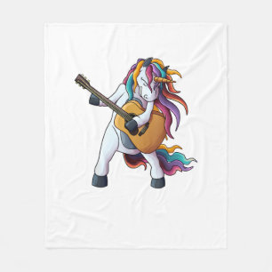 Manta Polar Unicornio Genial Tocando Guitarra _ Animal Diverti