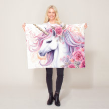 Unicornio mágico floral cúbico