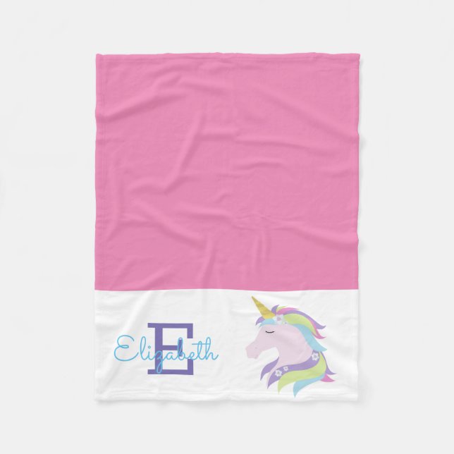 Manta Polar Unicornio mágico personalizado (Anverso)