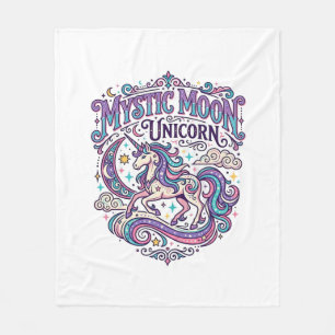 Manta Polar Unicornio Místico Luna Unicornio Colorido