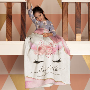 Manta Polar Unicornio, niños de color rosado personalizados