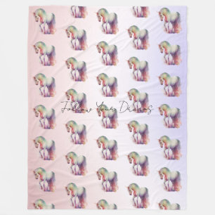 Manta Polar Unicornio Ómbre Magenta Mágico