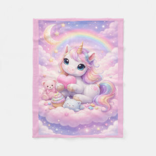 Manta Polar Unicornio Pastel Kawaii Caprichoso y Amigos en la 