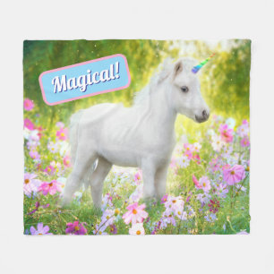 Manta Polar Unicornio Poni Blanco