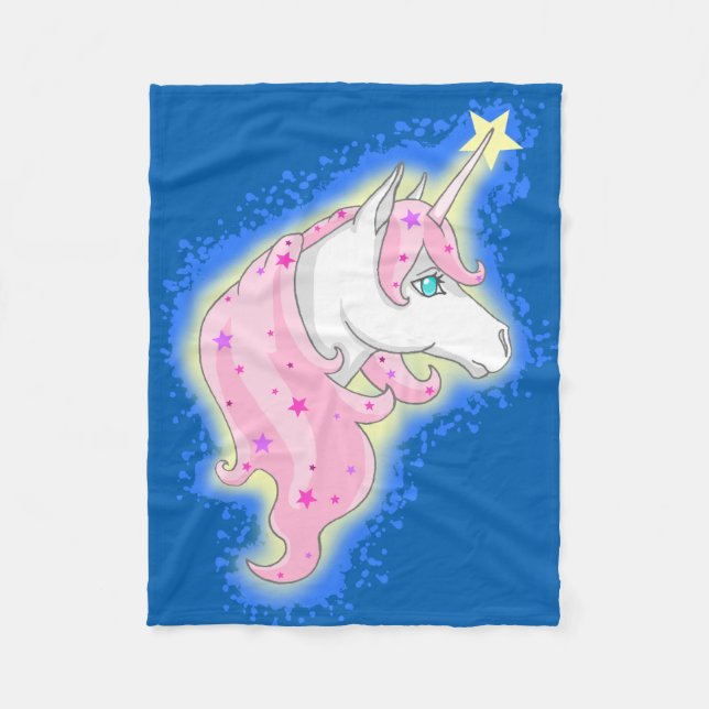 Manta Polar Unicornio rosa (Anverso)