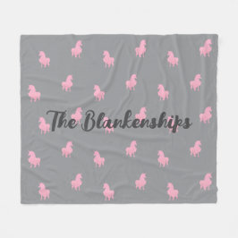 Manta Polar Unicornio rosa invisible en gris