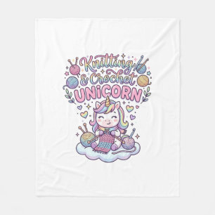 Manta Polar Unicornio Tejiendo Crochet Unicornio Tipografía Ad