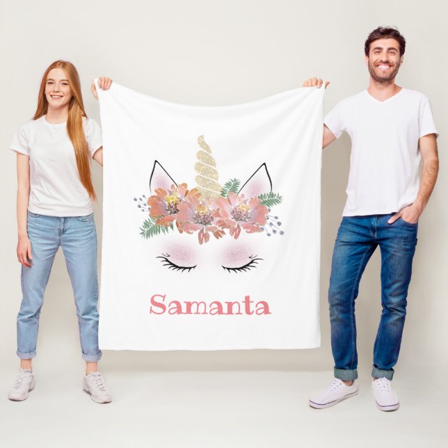 Manta Polar Unicornio, Unicornio Face, personalizada, femenina (In situ)