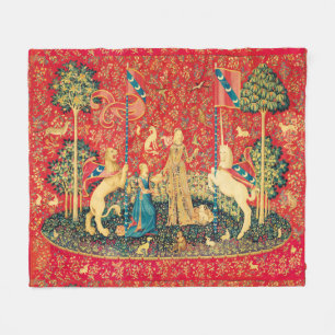 MANTA POLAR UNICORNIO Y FLORES DE FANTASÍA MEDIEVAL,MOTIVOS FL