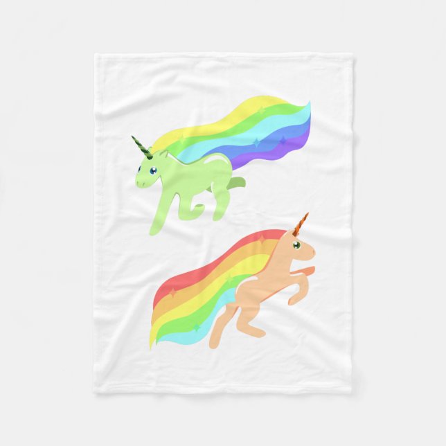 Manta Polar Unicornios Arcoíris (Anverso)