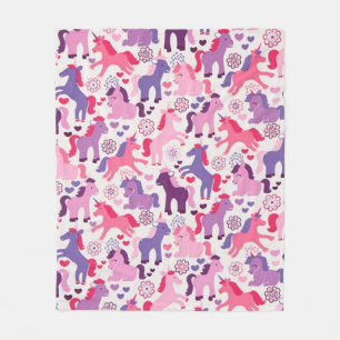Manta Polar Unicornios que juegan coloridos lindos