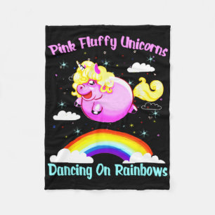 Manta Polar Unicornios Rosados Que Bailan Con Arcos De Lluvia