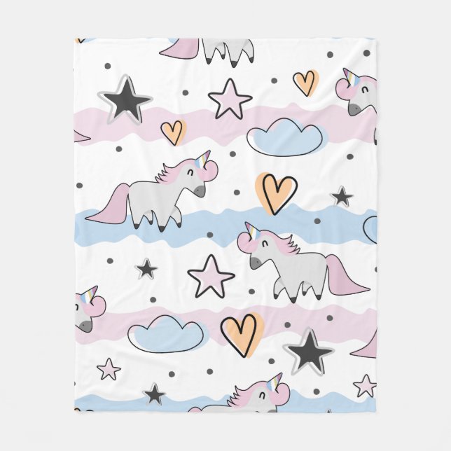 Manta Polar Unicorns and stars pattern (Anverso)