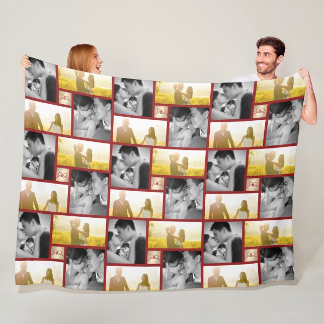 Manta Polar Unión de nudos rojos doble felicidad Boda chino (In situ)