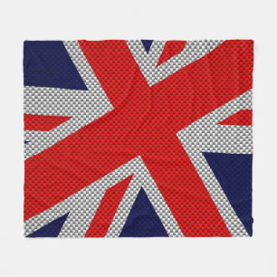 Manta Polar Union Jack en colores del estilo de la fibra de