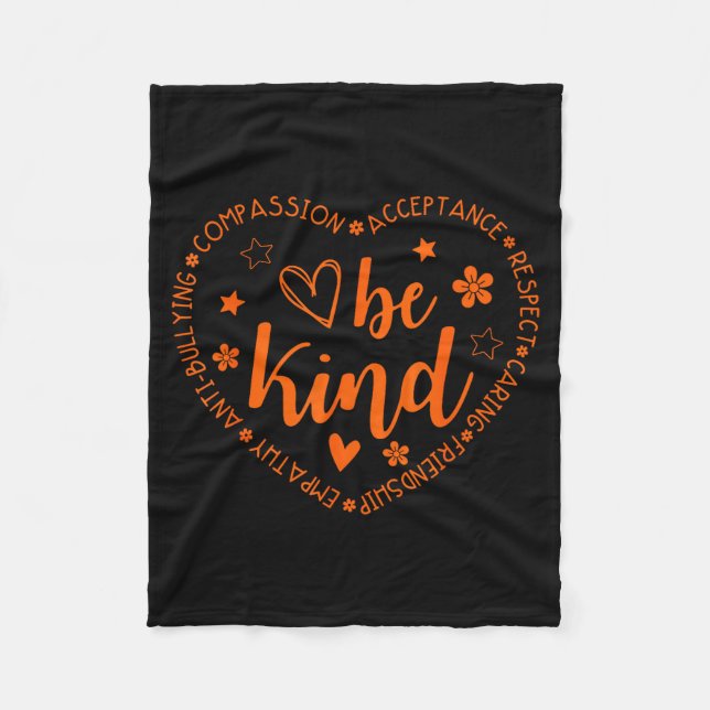 Manta Polar Unity Day Be Kind Kindness Orange Anti Bullying Te (Anverso)