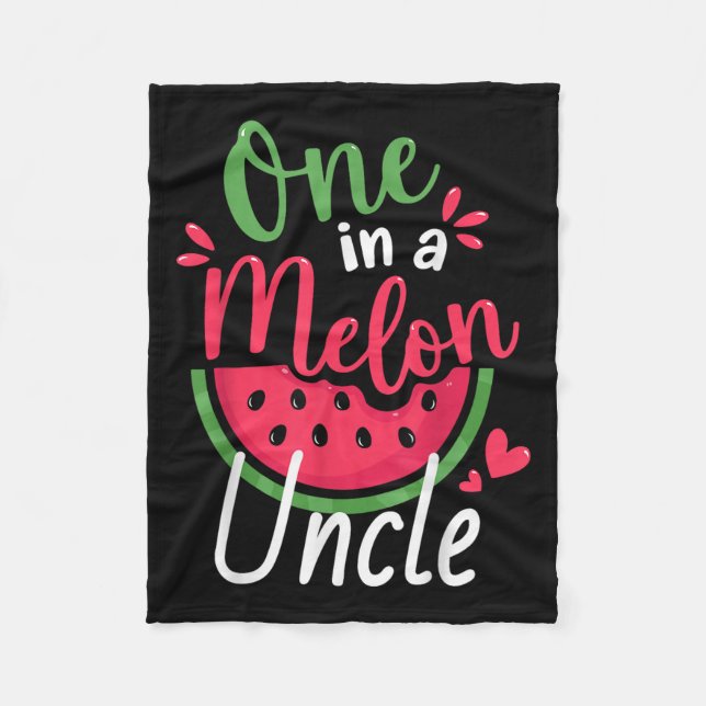 Manta Polar Uno en un melón Tío Primer Cumpleaños Mamáes famil (Anverso)