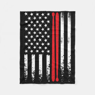 Manta Polar Usa American Flag Retro Music Drummer Drummer Stic