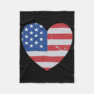 Manta Polar Usa La Bandera Americana Del Corazón Del Viernes R