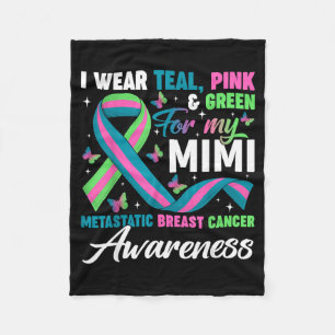 Manta Polar Usa Verde Turquesa Rosa por Mimi Cáncer de Mama Me