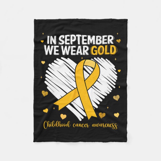 Manta Polar Usamos Cáncer Infantil Gold Awareness Gold Ribbo (Anverso)