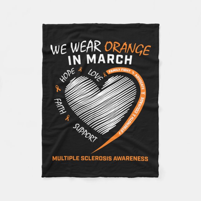 Manta Polar Usamos Naranja En Marzo De Esclerosis Múltiple Awa (Anverso)