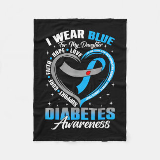 Manta Polar Usar azul por la diabetes de la hija conciencia az
