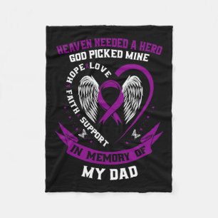 Manta Polar Usé Morado En Memoria De Papá Cáncer Pancreático A