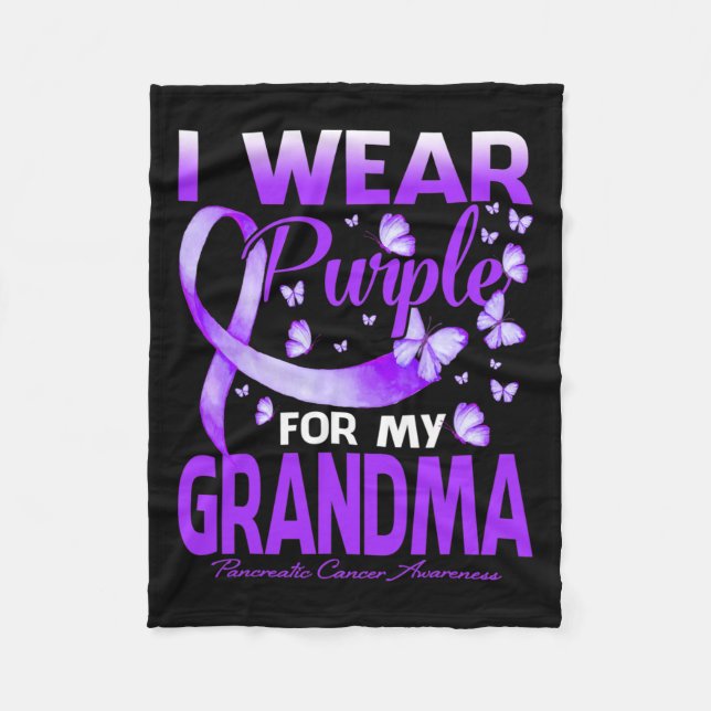 Manta Polar Usé Púrpura Para Mi Abuela Cáncer Pancreático Awa (Anverso)