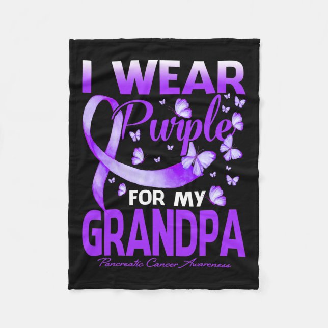 Manta Polar Usé Púrpura Para Mi Abuelo Cáncer Pancreático Awa (Anverso)