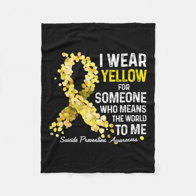 Manta Polar Uso Amarillo Para Alguien Que Evita El Suicidio (Anverso)