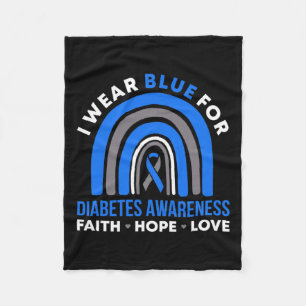 Manta Polar Uso Azul Para La Diabetes Conciencia Fe Esperanza