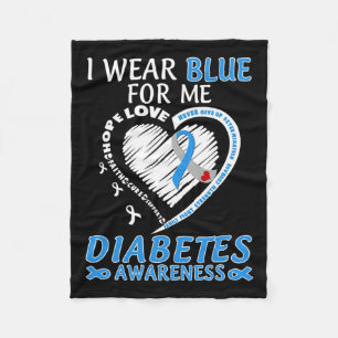 Manta Polar Uso Azul Para Mí Diabetes Conciencia Cinta Azul
