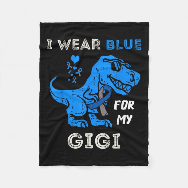 Manta Polar Uso Azul Para Mi Gigi T Rex Dino Diabetes Awaren (Anverso)