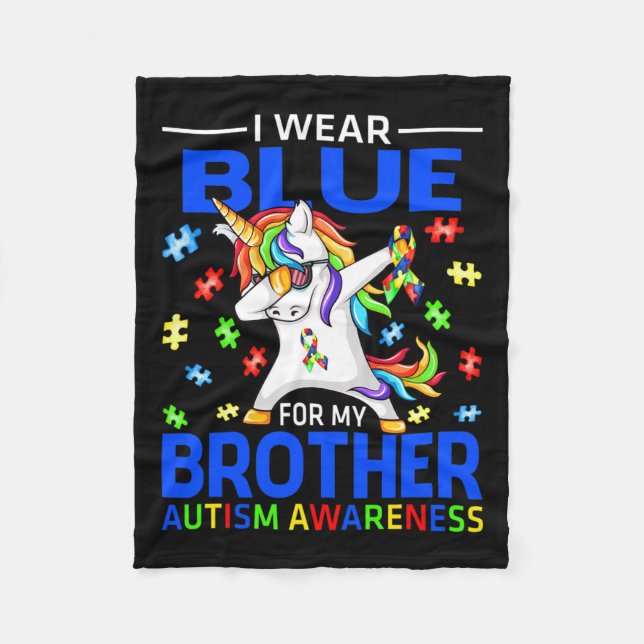 Manta Polar Uso Azul Para Mi Hermano Concienciación Sobre El A (Anverso)