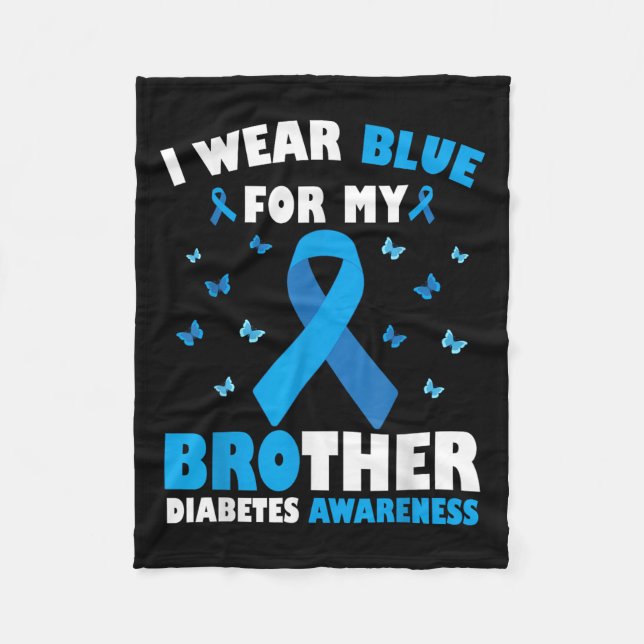 Manta Polar Uso Azul Para Mi Hermano Diabetes Conciencia T1d (Anverso)