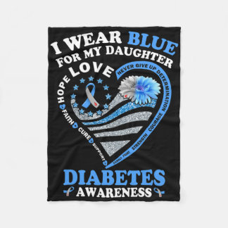 Manta Polar Uso Azul Para Mi Hija Diabetes Sensibilización