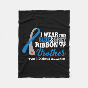 Manta Polar Uso Azul Y Gris Para Mi Hermano Diabetes Warri