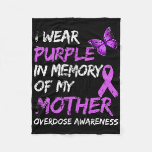 Manta Polar Uso Morado En Memoria De Mi Madre Sobredosis En Gu
